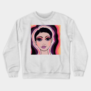 colorful female portait Crewneck Sweatshirt